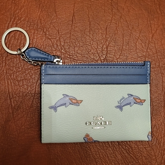 Coach Handbags - SOLD- NWT Dolphine Print Coach ID/ Change Purse!